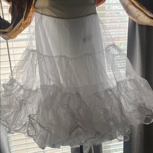 David's Bridal White A-Line Skirt